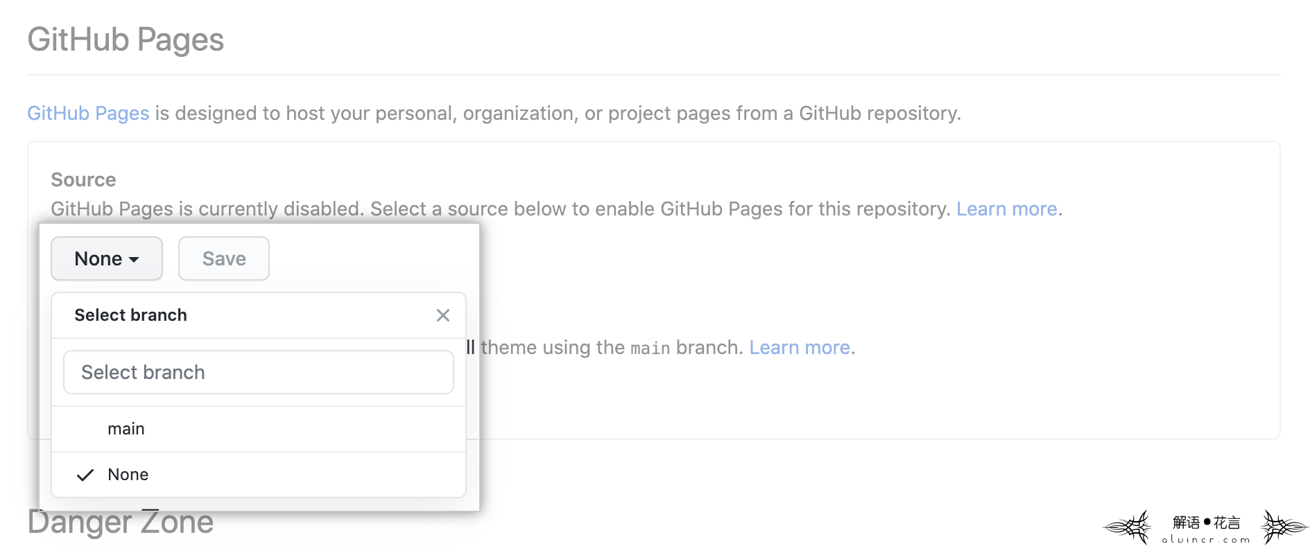 Select the publishing source from the drop-down menu